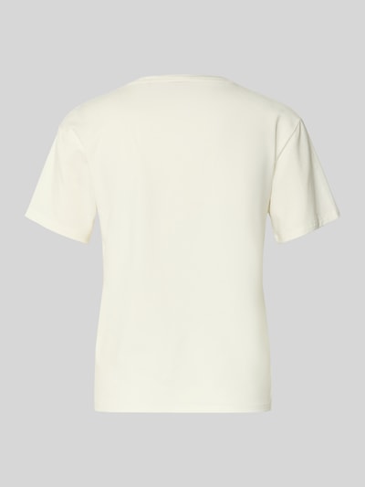 Produktfoto, Regular Fit Pyjama-Oberteil aus Modal-Mix von HUGO, Optik: Unifarben, Kurzarm, Jersey-Textur, cremefarbene glatte Oberfläche
