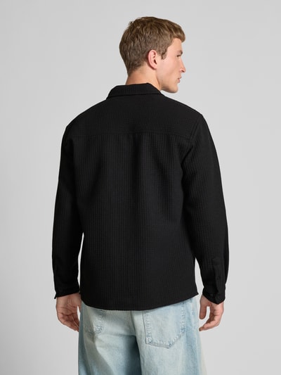 Redefined Rebel Regular fit overhemdjack met wol en labeldetail model 'Chen' Zwart - 5