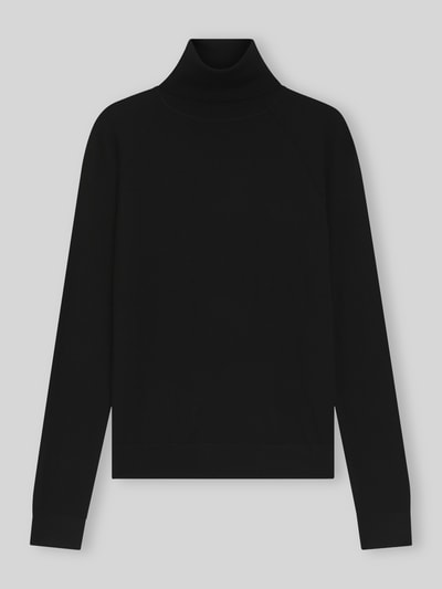 BOSS sweter z golfem o kroju slim fit z czystej żywej wełny model 'Frizani' Czarny 2