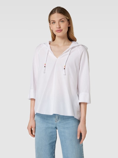 Marc Cain Bluse mit Seiden-Anteil in unifarbenem Design Weiss 4