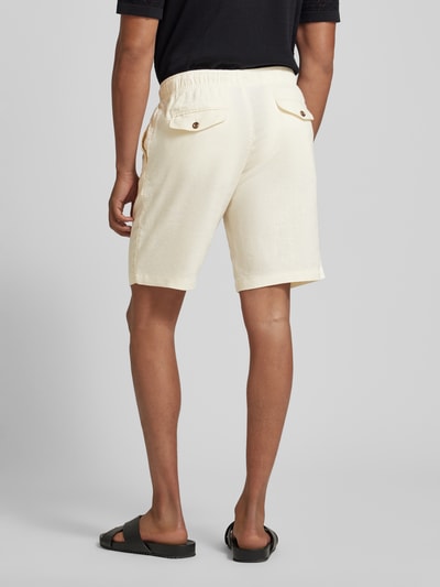 Tommy Hilfiger Regular fit linnen bermuda met tunnelkoord, model 'HARLEM' Beige - 5