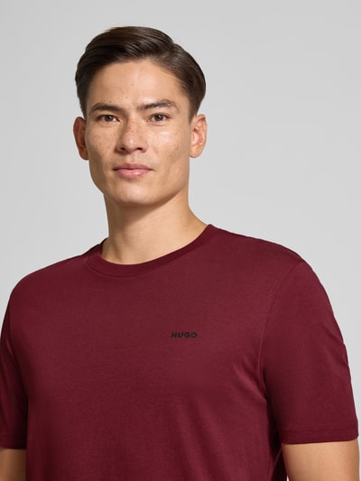 HUGO Regular Fit T-Shirt aus reiner Baumwolle Modell 'DERO' Bordeaux 3