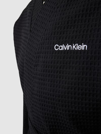 Calvin Klein Underwear Bademantel mit Label-Stitching Modell 'WAFFLE' Black 2