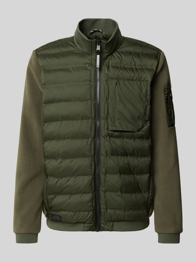 camel active Gewatteerd jack met opstaande kraag en borstzak, model 'Hybrid' Olijfgroen - 2