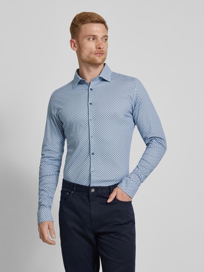 Desoto Koszula biznesowa o kroju slim fit z kołnierzykiem typu kent Błękitny 4