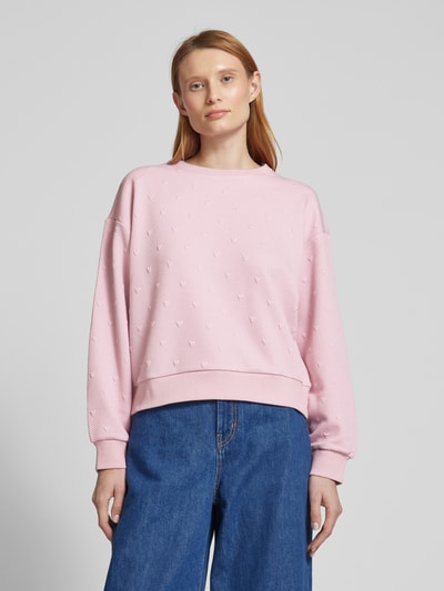 Tom Tailor Denim Regular Fit Sweatshirt mit Viskose-Anteil Rosa 4