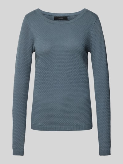 Vero Moda Regular Fit Strickpullover mit Rundhalsausschnitt 'CARE STRUCTURE' Ocean 2