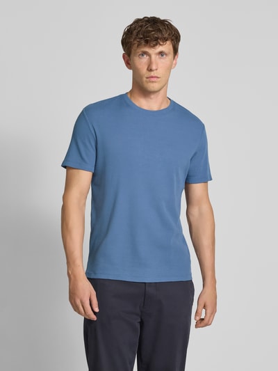 Christian Berg Men T-shirt z fakturowanym wzorem Jeansowy niebieski 4