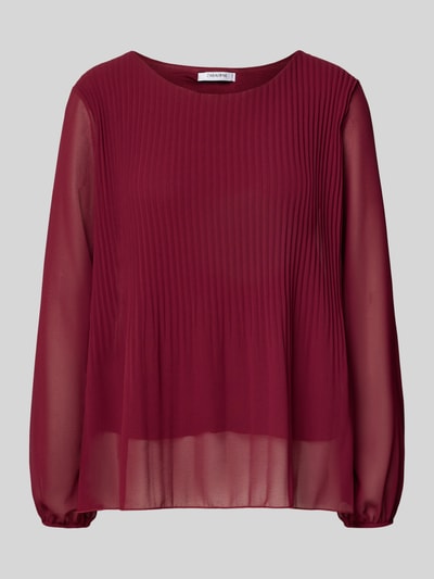 ZABAIONE Blouse met lange mouwen met plissévouwen en ronde hals Bordeaux - 2