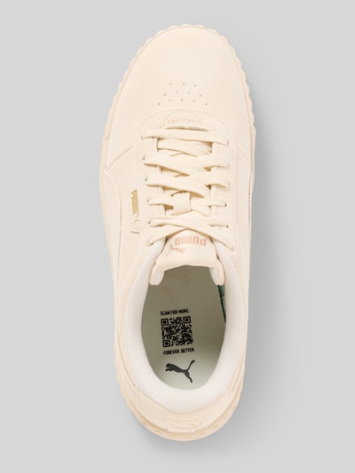 Produktfoto, Sneaker mit Schnürverschluss Modell 'Carina' von PUMA in Creme mit abgerundeter Spitze, Label-Detail und strukturierter Sohle