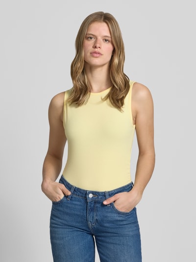 NOISY MAY® Top mit Rundhalsausschnitt Modell 'MOLLY' Hellgelb 4