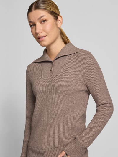 Christian Berg Woman Sim Fit Pullover aus Viskose-Mix Mittelbraun Mel 3