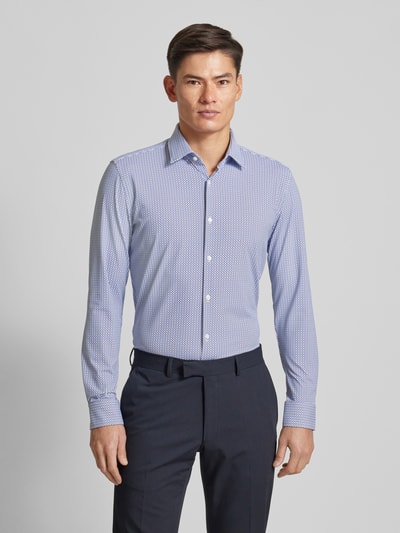 HUGO Slim Fit Business-Hemd mit Allover-Muster Modell 'Kenno' Hellblau 4