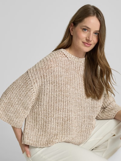 Drykorn Gebreide pullover met 3/4-mouwen, model 'NILAY' Beige - 3