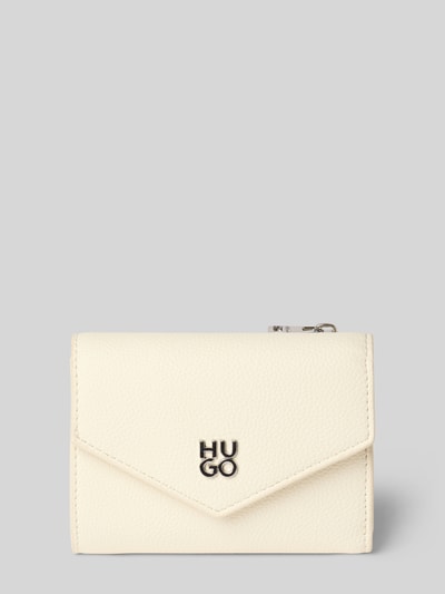 HUGO Portemonnaie mit Label-Applikation Modell 'Chris 2.0' Ecru 1