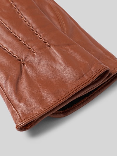 FI.NE Handschuhe in Leder-Optik Cognac 2