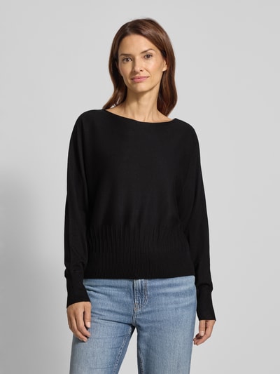 s.Oliver BLACK LABEL Sweter o kroju comfort fit z dzianiny z mieszanki wiskozy Czarny 4