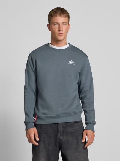 Alpha Industries Sweatshirt mit Label-Print Rauchblau 4