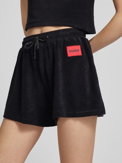 HUGO CLASSIFICATION Loose Fit Shorts mit Label-Patch Modell 'BONNIE' Black 3