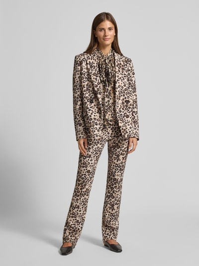 Marc Cain Regular Fit Anzugblazer mit Allover-Animal-Print Camel 1
