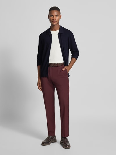 MCNEAL Slim Fit Strickjacke aus Viskose-Mix mit Umlegekragen Marine 1