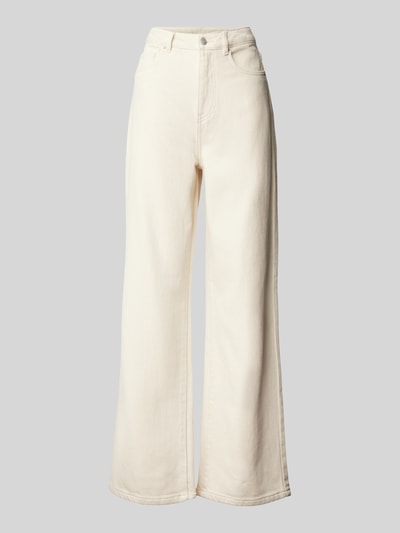 Vero Moda Wide Leg Jeans mit 5-Pocket-Design aus reiner Baumwolle Modell 'KATHY' Ecru 2