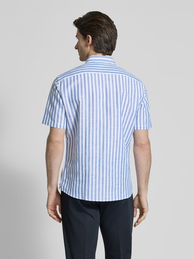 Jake*s Casual Fit Freizeithemd aus Leinen-Baumwoll-Mix Royal 5