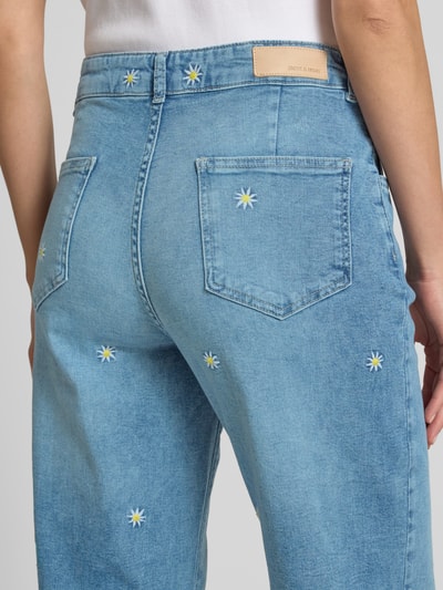 More & More Jeans mit weitem Bein und Stitchings Jeansblau 3