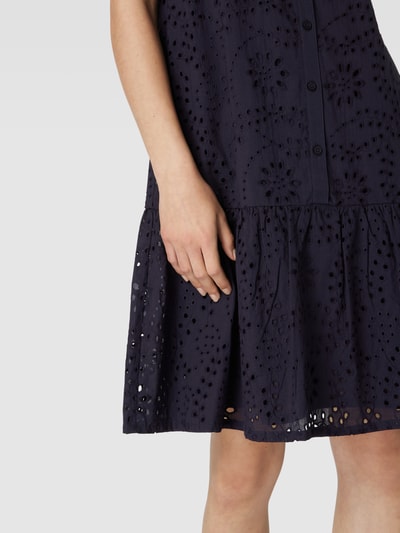 ROBE LÉGÈRE Blousejurk van katoen met broderie anglaise Marineblauw - 3
