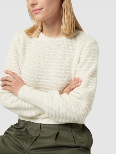 Vero Moda Gebreide pullover met structuurmotief, model 'PLENTY' Zand - 3