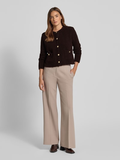 Rich & Royal Strickjacke mit Knopfleiste Dunkelbraun 1