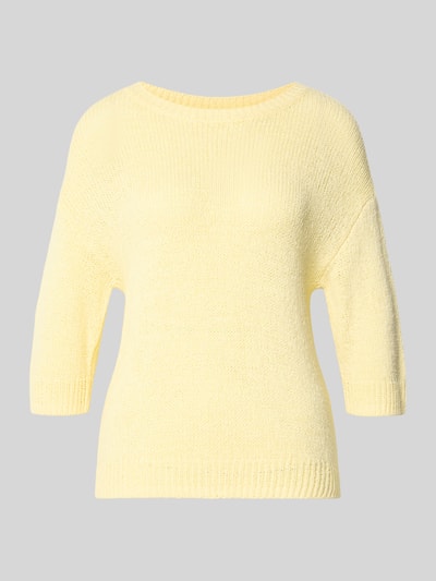 s.Oliver RED LABEL Relaxed Fit Strickpullover aus Baumwoll-Mix Hellgelb 2