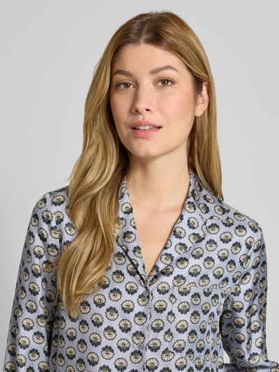 Weekend Max Mara Bluzka jedwabna o kroju regular fit z kołnierzem z połami model ‘ONCIA’ Jasnoniebieski 3