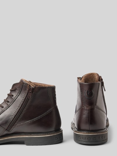 bugatti Schnürschuhe aus echtem Leder mit Logo-Print Modell 'CAJ' Mittelbraun 2