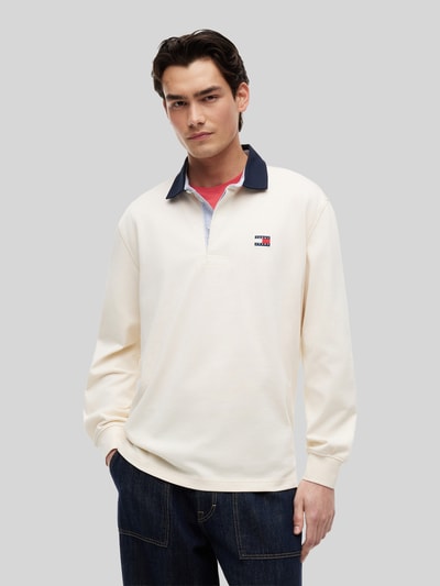 Tommy Jeans Koszulka rugby o kroju regular fit z czystej bawełny Złamany biały 4