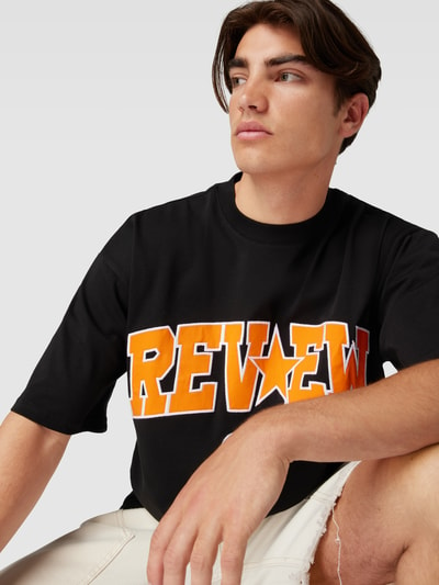 REVIEW Oversized T-shirt mit College-Print Black 3