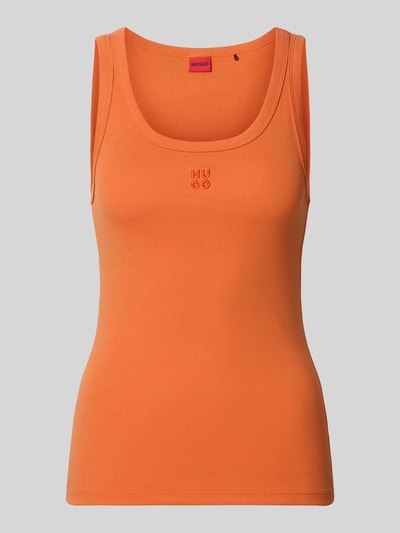 HUGO top o kroju regular fit z mieszanka bawełny model 'DATAMIA' Pomarańczowy 1