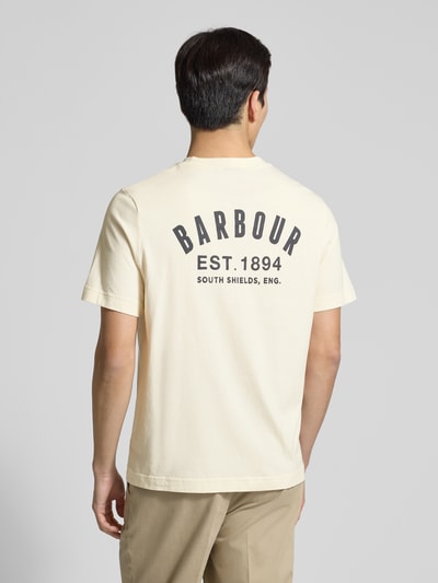 Barbour Relaxed fit T-shirt van puur Katoen Model 'Packling' Offwhite - 5