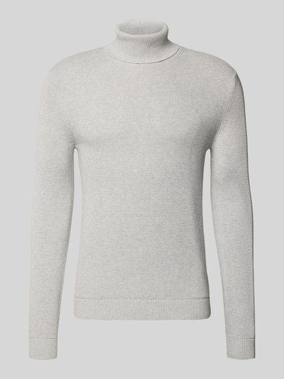 Selected Homme Regular Fit Rollkragenpullover aus reiner Baumwolle Modell 'DANE' Hellgrau 2