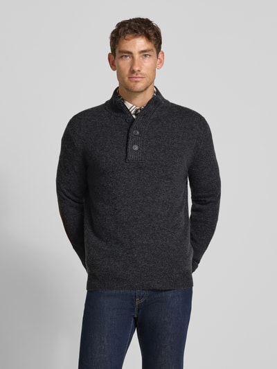 Barbour Regular fit schipperstrui van zuivere wol Antraciet - 4