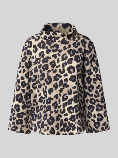 s.Oliver BLACK LABEL Relaxed fit sweatshirt met luipaardprint Zwart - 2