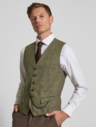 CG - Club of Gents Gilet met linnen, model 'Mitch' Groen - 3