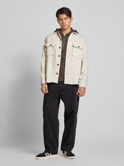 Jack & Jones Slim Fit Hemdjacke mit Kentkragen Modell 'BRADLEY' Offwhite 1