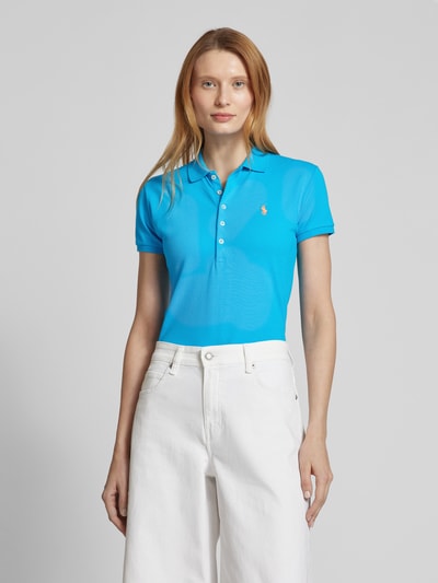 Polo Ralph Lauren Poloshirt mit Label-Stitching Modell 'JULIE' Tuerkis 4