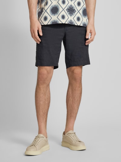 Mazine Leinenshorts in unifarbenem Design Modell 'Littlefield' Dunkelblau 4