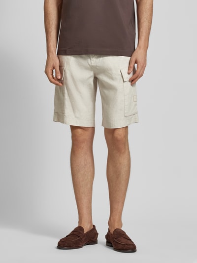 BOSS Orange Szorty cargo o kroju relaxed fit ze szlufkami na pasek model ‘Sisla’ Écru 4