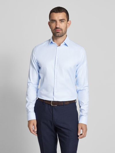 Jake*s Slim Fit Business-Hemd mit extra langen Ärmeln Bleu 4