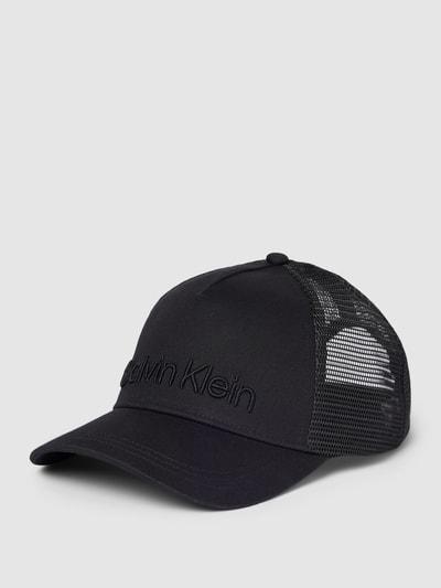 CK Calvin Klein Trucker Cap mit Label-Stitching Modell 'CALVIN EMBROIDERY' Black 1