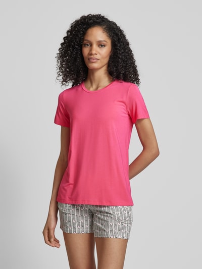 Schiesser T-Shirt im unifarbenen Design Modell 'Mix+Relax' Fuchsia 4