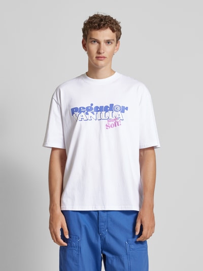 Pegador Oversized T-Shirt mit Label-Print Modell 'HAMLIN' Weiss 4